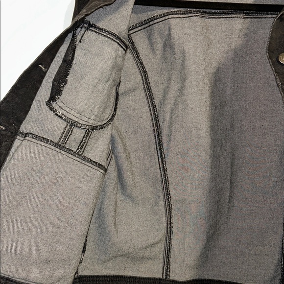 Lee Denim XL Button Down Black 4 Pocket Cotton Polyester Spandex Jean Jacket - Picture 14 of 16